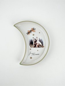 Тарелка новогодняя плоская «Загадай желание», 10.5×20 см, ручная работа